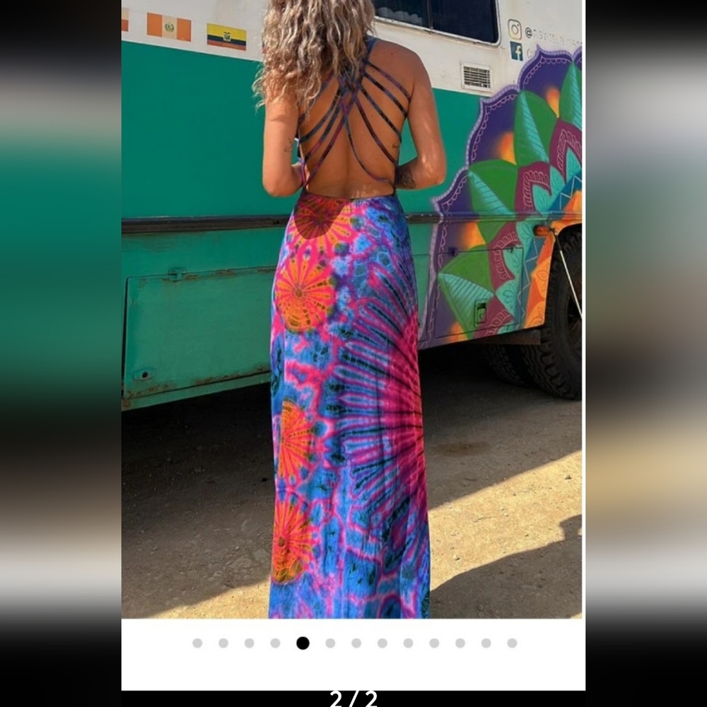 Vibrant Tie-Dye Maxi Dress